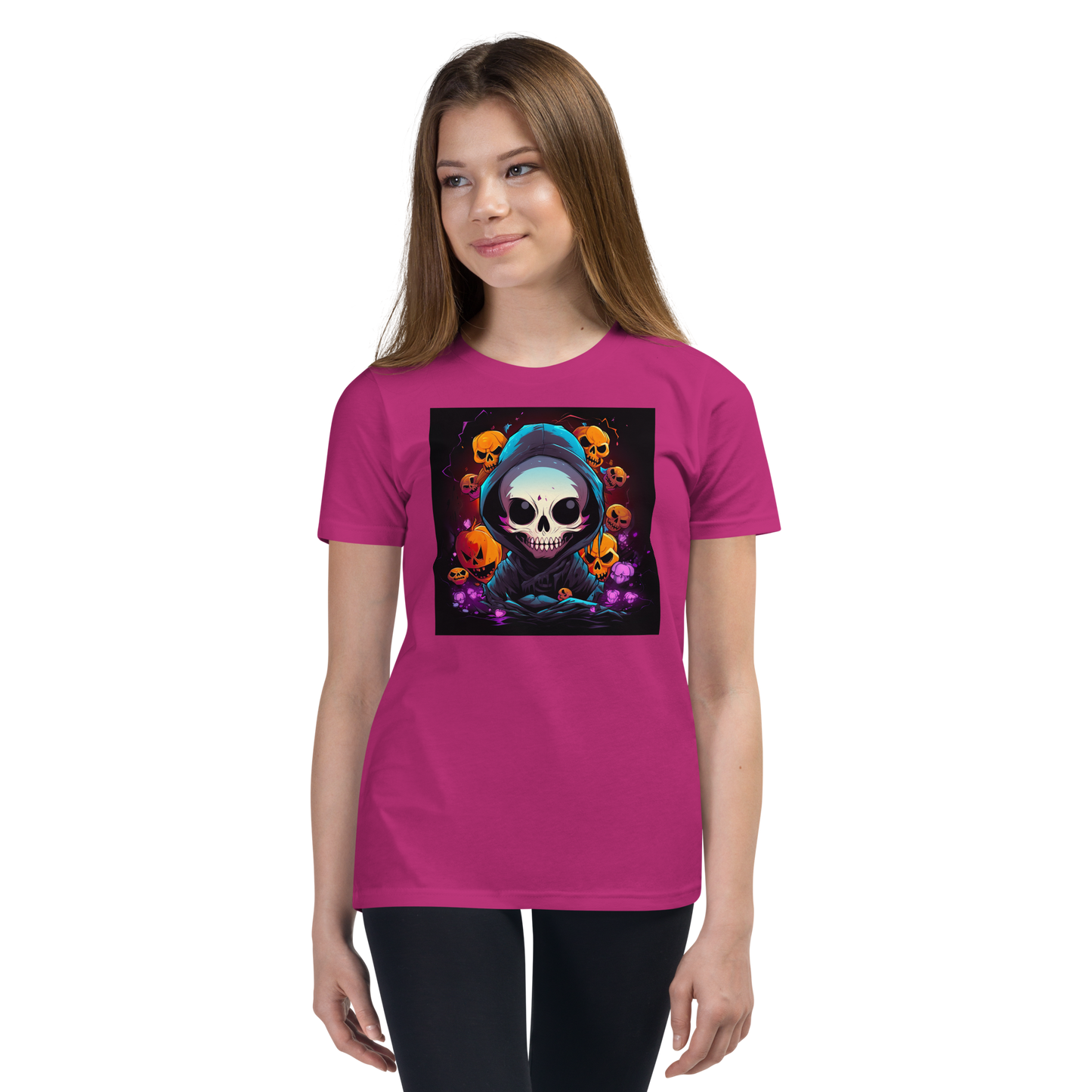 Halloween Reaper Skull. Youth T-Shirt