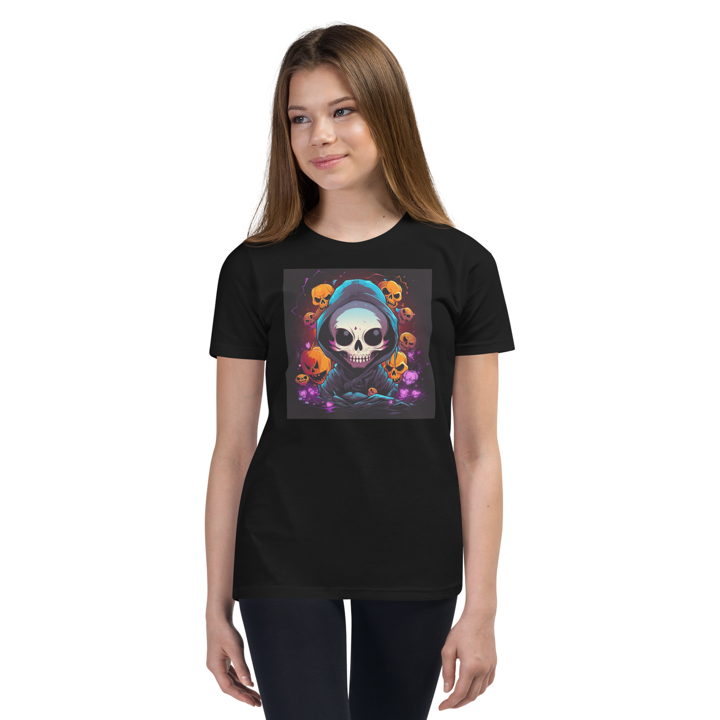 Halloween Reaper Skull. Youth T-Shirt