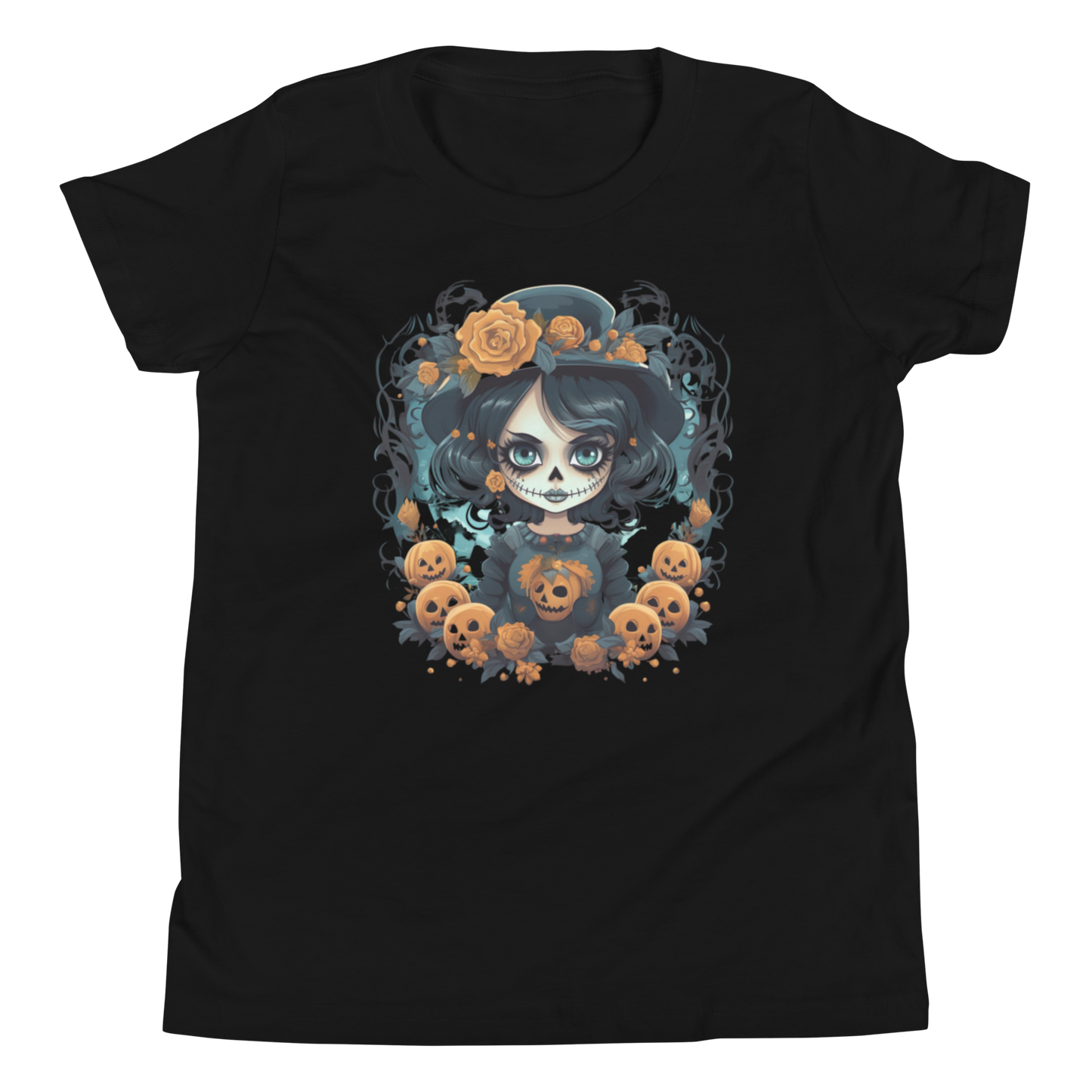 Halloween Girl. Dia De Los Muertos youth T-shirt.