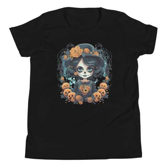 Halloween Girl. Dia De Los Muertos youth T-shirt.