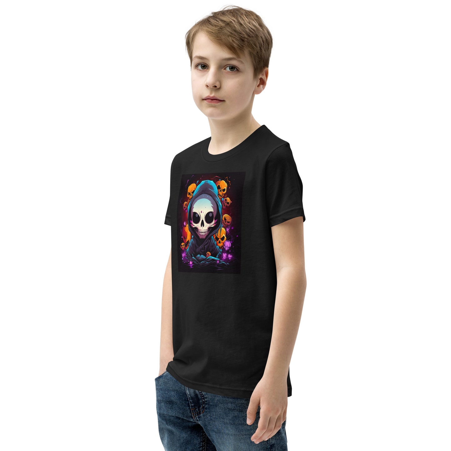 Halloween Reaper Skull. Youth T-Shirt