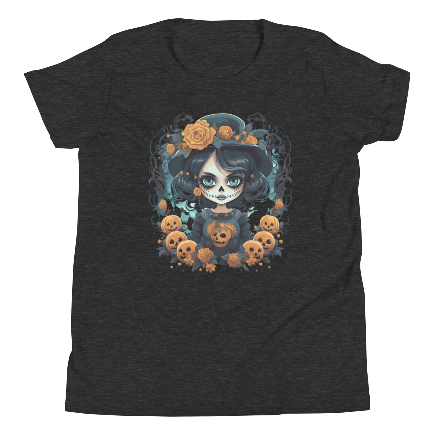 Halloween Girl. Dia De Los Muertos youth T-shirt.