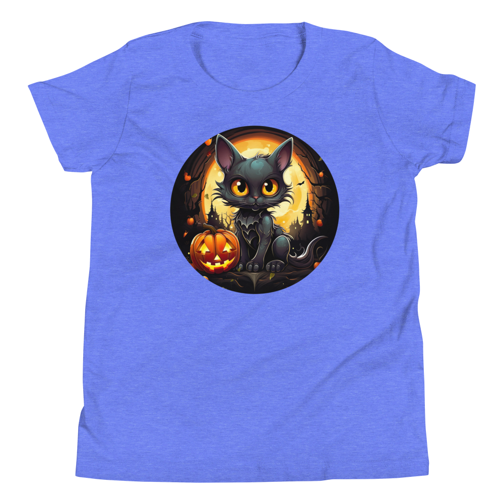 Halloween Cat with Pumpkin. Youth T-Shirt