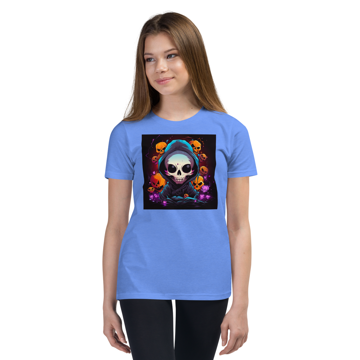 Halloween Reaper Skull. Youth T-Shirt