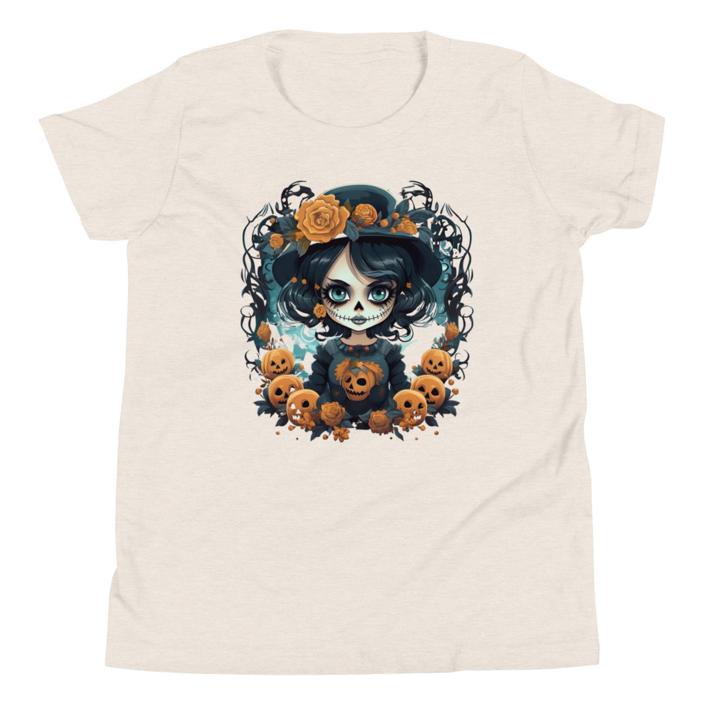 Halloween Girl. Dia De Los Muertos youth T-shirt.