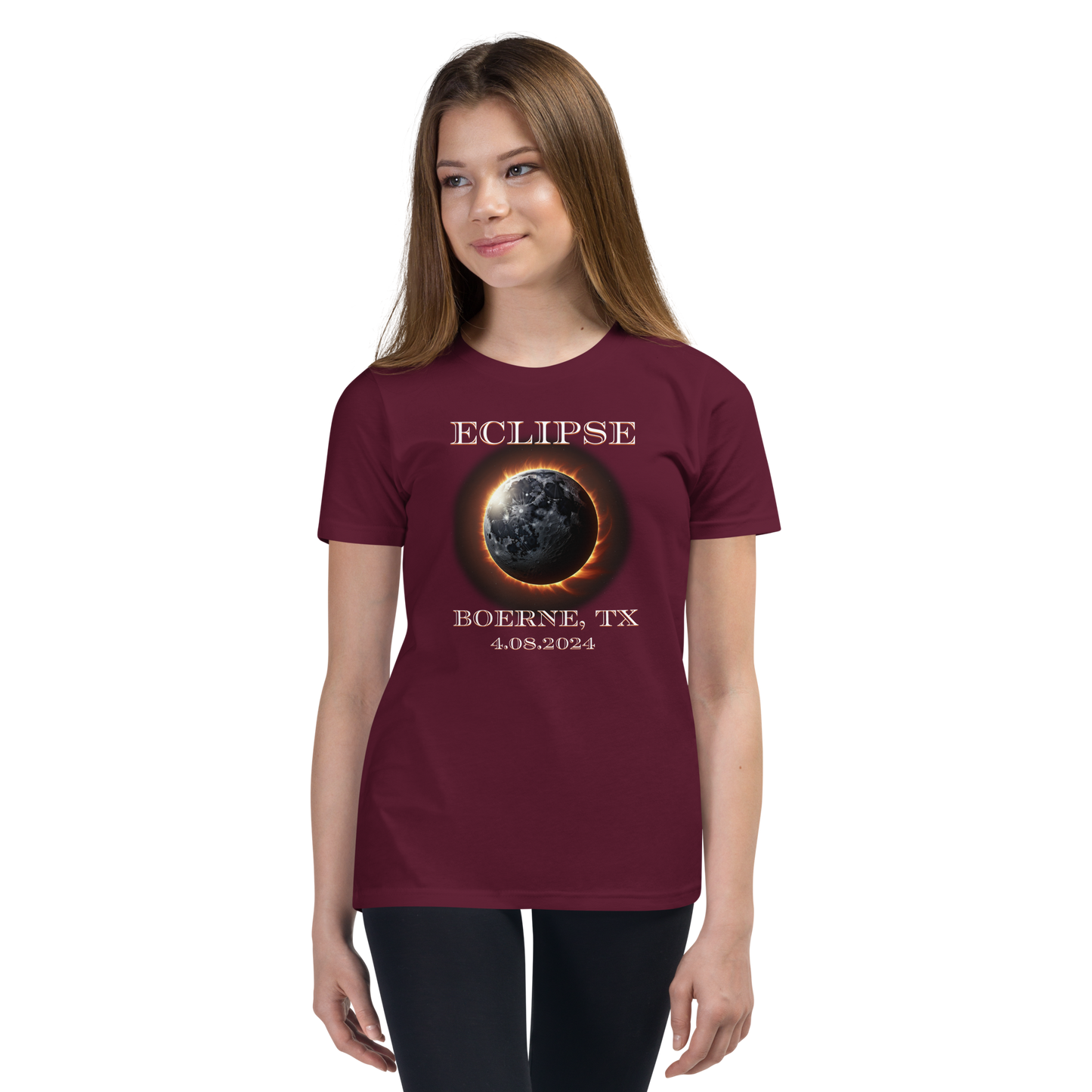 Boerne, TX. Eclipse. Youth Short Sleeve T-Shirt