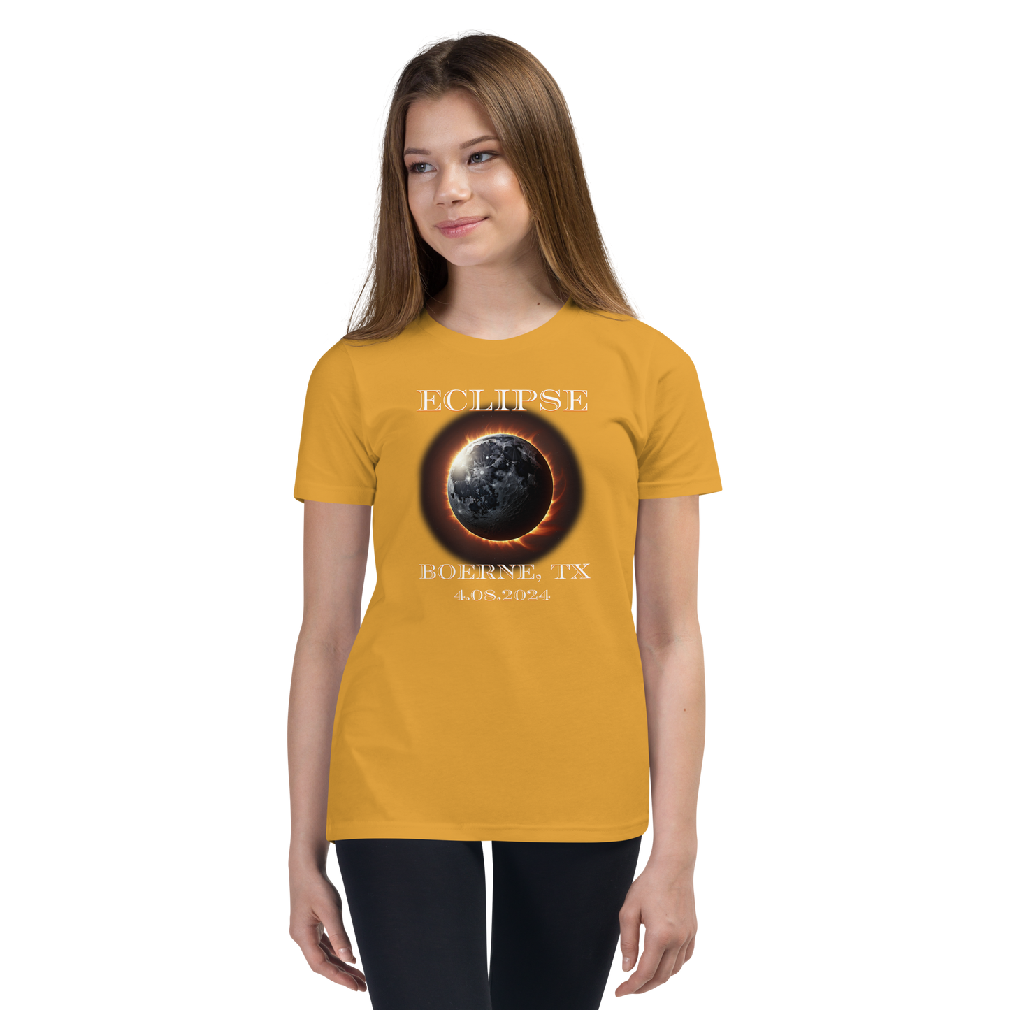 Boerne, TX. Eclipse. Youth Short Sleeve T-Shirt