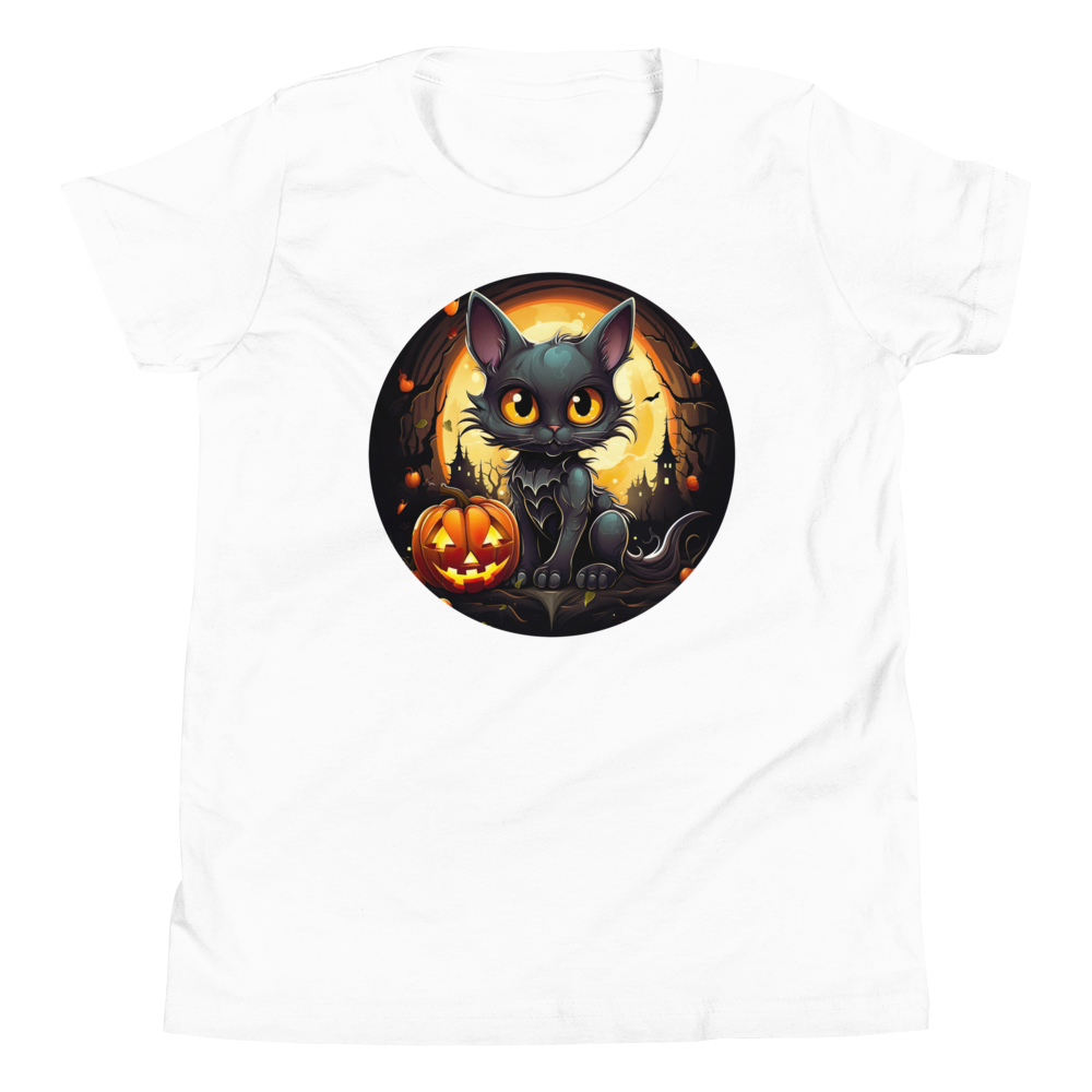 Halloween Cat with Pumpkin. Youth T-Shirt