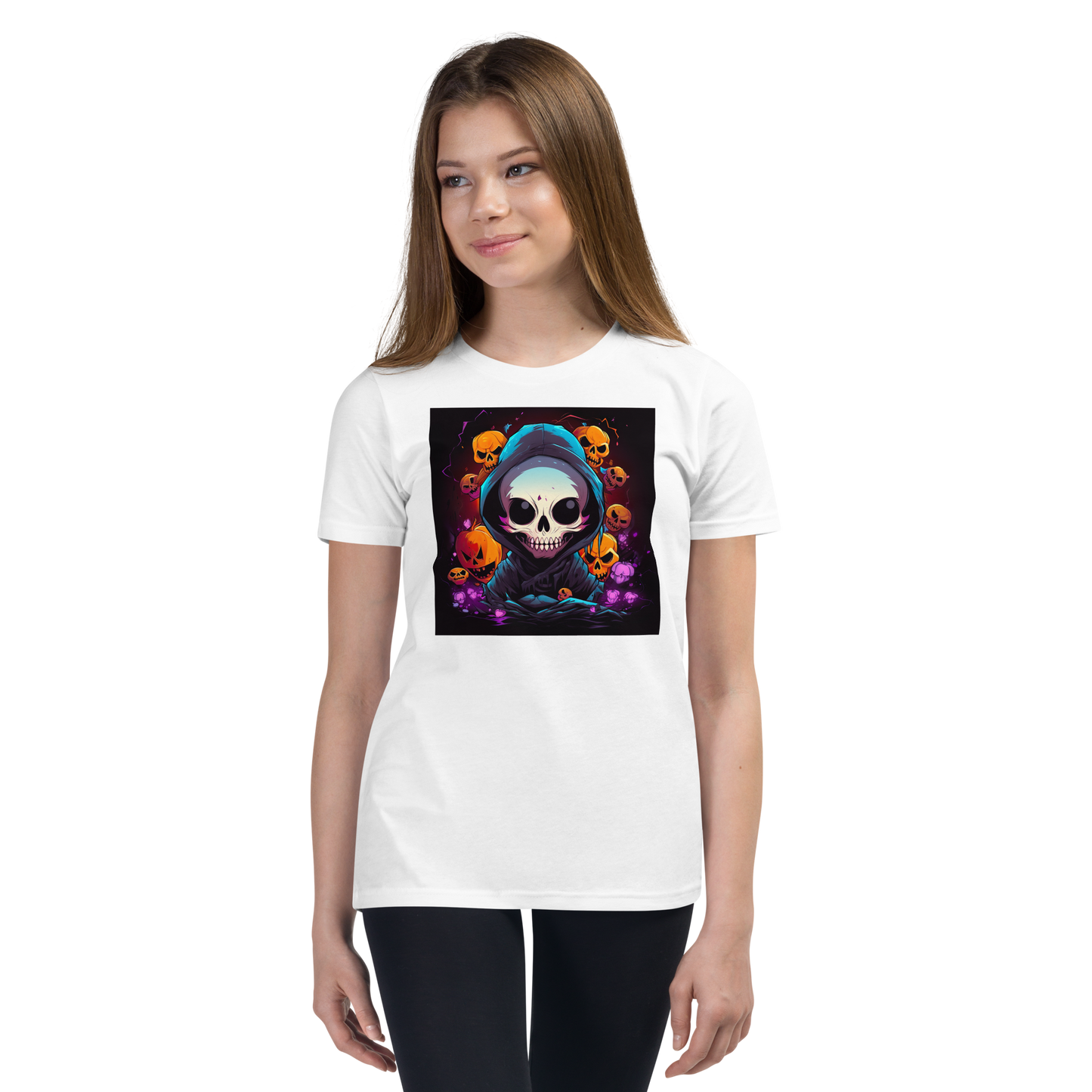 Halloween Reaper Skull. Youth T-Shirt